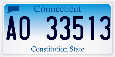 CT license plate AO33513