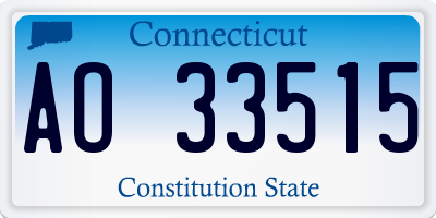 CT license plate AO33515