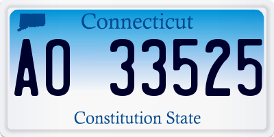 CT license plate AO33525