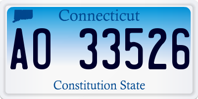 CT license plate AO33526