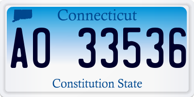 CT license plate AO33536