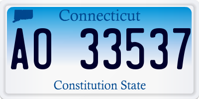 CT license plate AO33537
