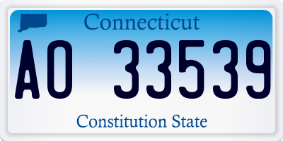 CT license plate AO33539