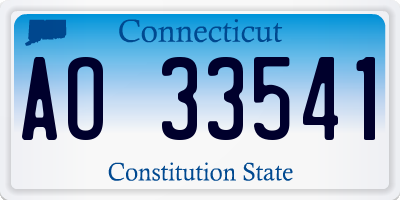 CT license plate AO33541