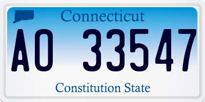 CT license plate AO33547