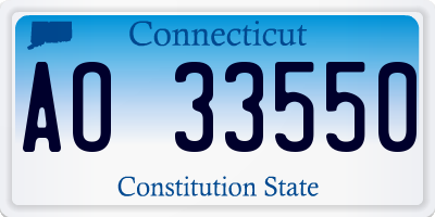 CT license plate AO33550