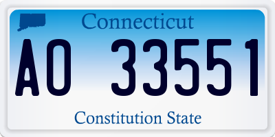 CT license plate AO33551