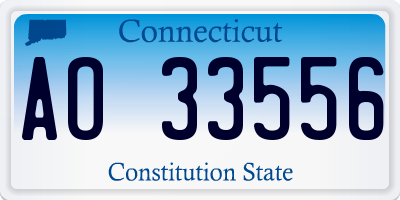 CT license plate AO33556