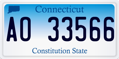 CT license plate AO33566