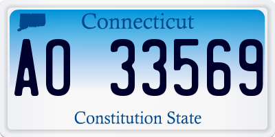 CT license plate AO33569