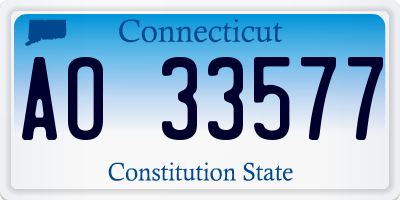 CT license plate AO33577