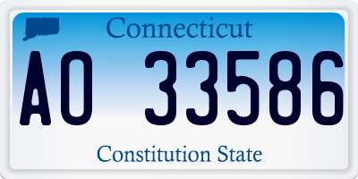 CT license plate AO33586