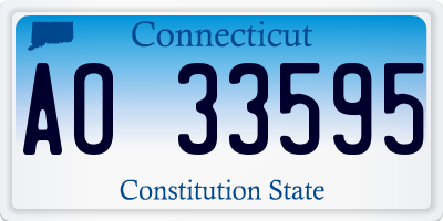 CT license plate AO33595