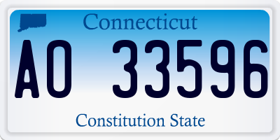 CT license plate AO33596