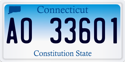 CT license plate AO33601