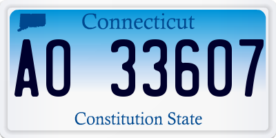 CT license plate AO33607