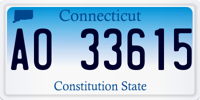 CT license plate AO33615