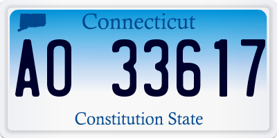 CT license plate AO33617
