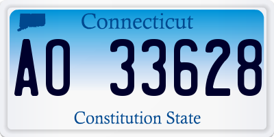 CT license plate AO33628