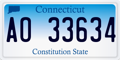 CT license plate AO33634