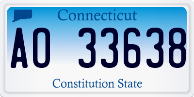 CT license plate AO33638