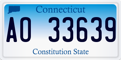 CT license plate AO33639