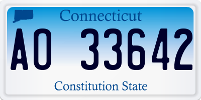 CT license plate AO33642