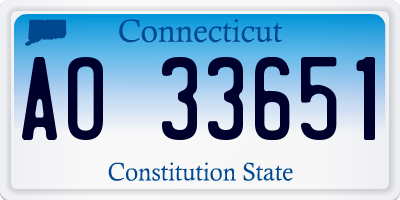 CT license plate AO33651