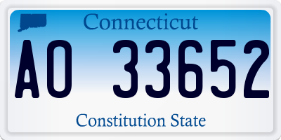 CT license plate AO33652