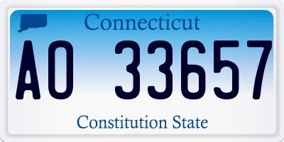 CT license plate AO33657