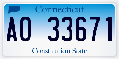 CT license plate AO33671