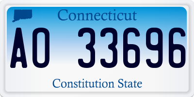 CT license plate AO33696