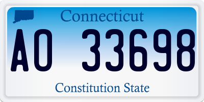 CT license plate AO33698