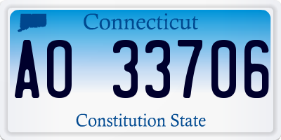 CT license plate AO33706