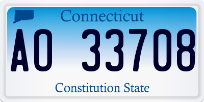 CT license plate AO33708