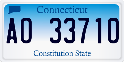 CT license plate AO33710