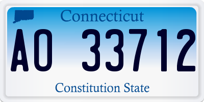 CT license plate AO33712