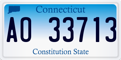 CT license plate AO33713