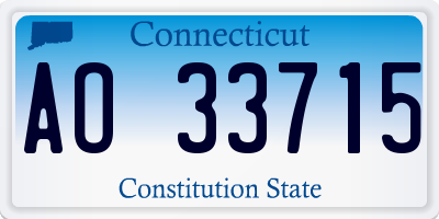 CT license plate AO33715