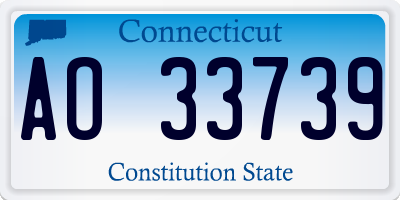 CT license plate AO33739