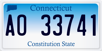 CT license plate AO33741