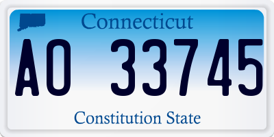 CT license plate AO33745