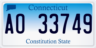CT license plate AO33749