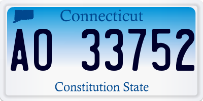 CT license plate AO33752