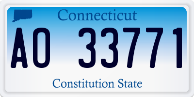 CT license plate AO33771