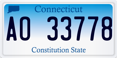 CT license plate AO33778