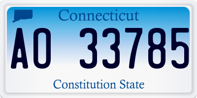 CT license plate AO33785