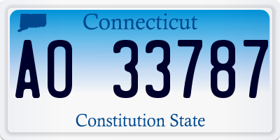 CT license plate AO33787