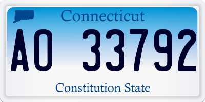 CT license plate AO33792