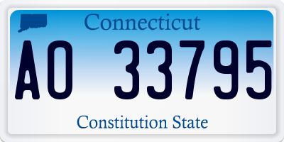 CT license plate AO33795